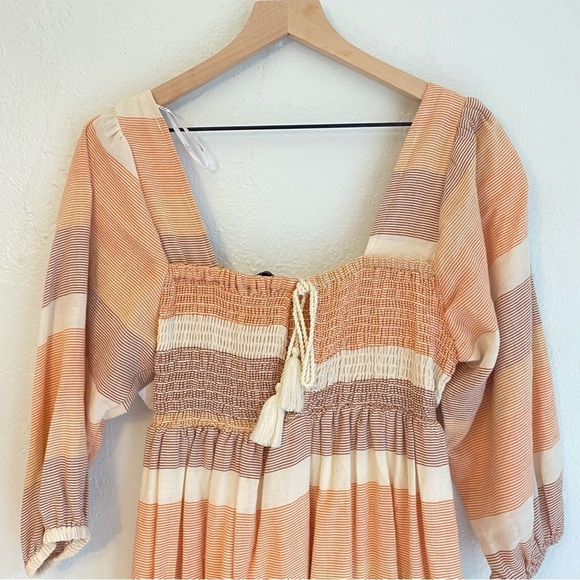 Lulu's Orange and Cream Textured Dress - Picture 5 of 6